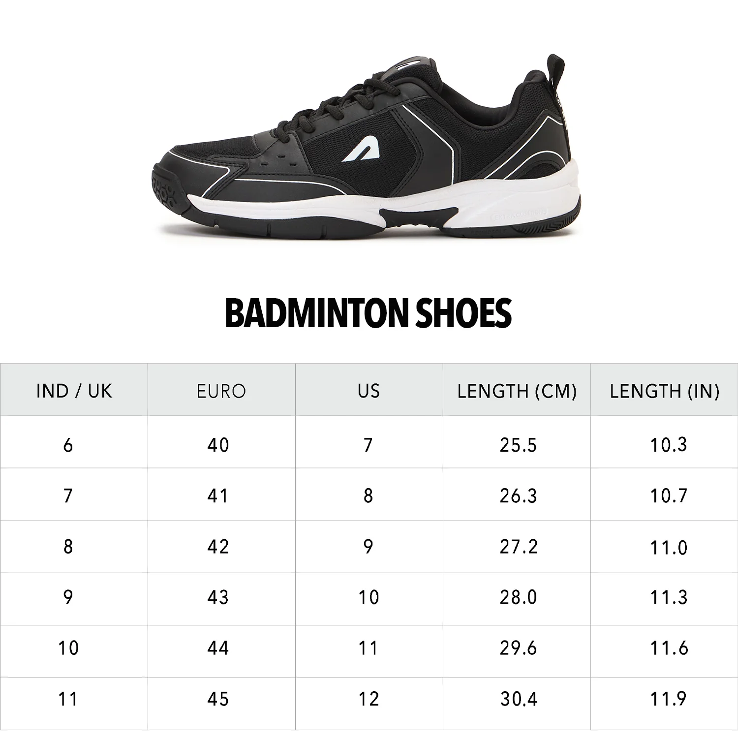 Archer Badminton Shoes - Black/White - Image 8