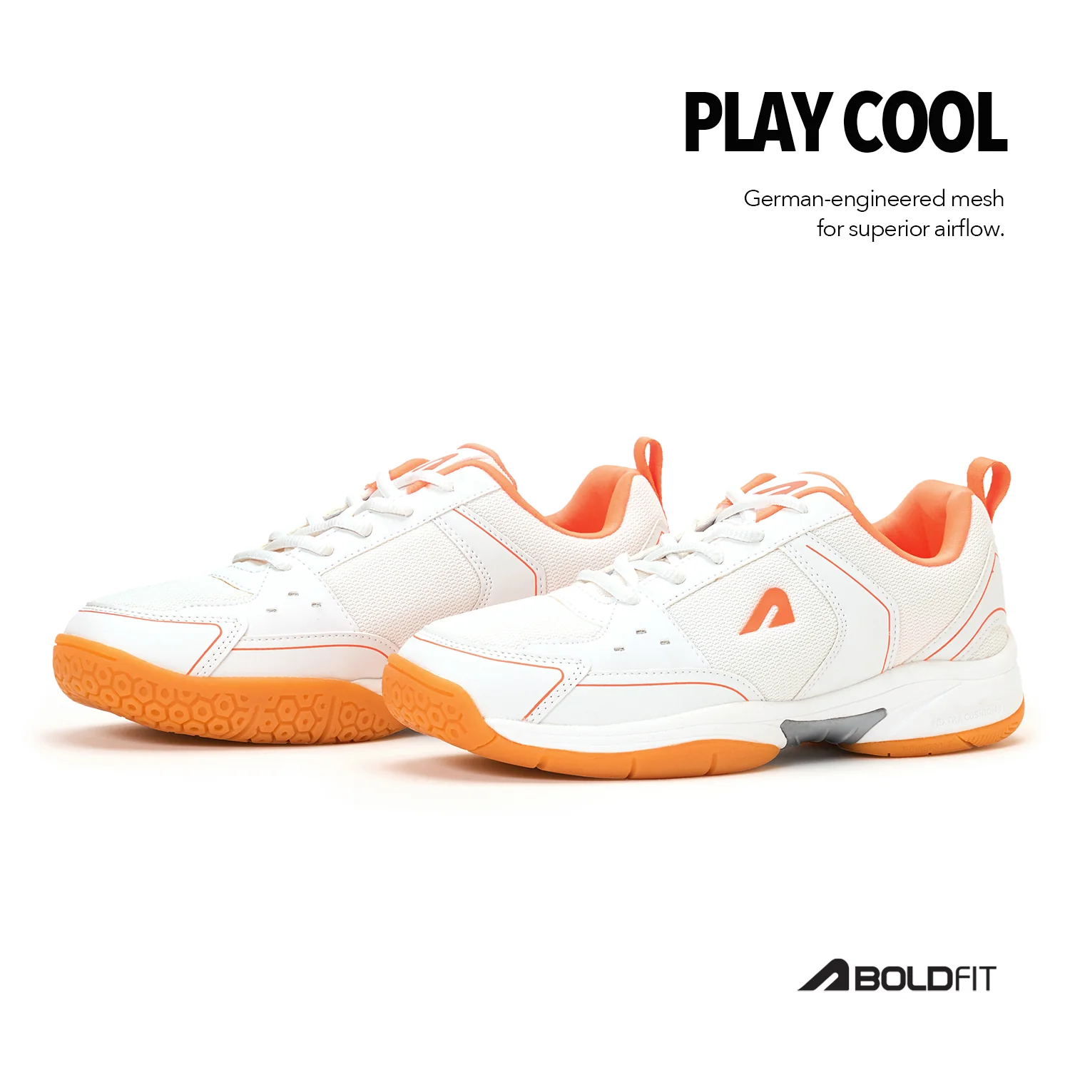 Archer Badminton Shoes - White/Orange - Image 3