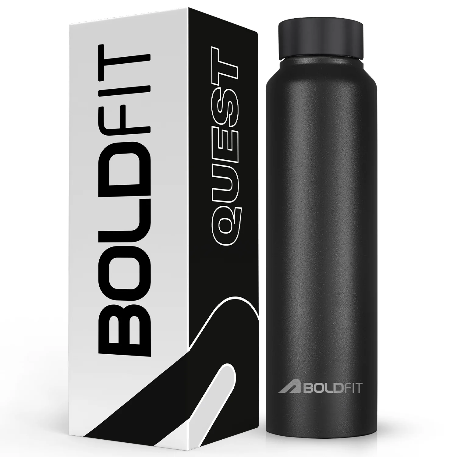 Quest 1L Steel Bottle - Black