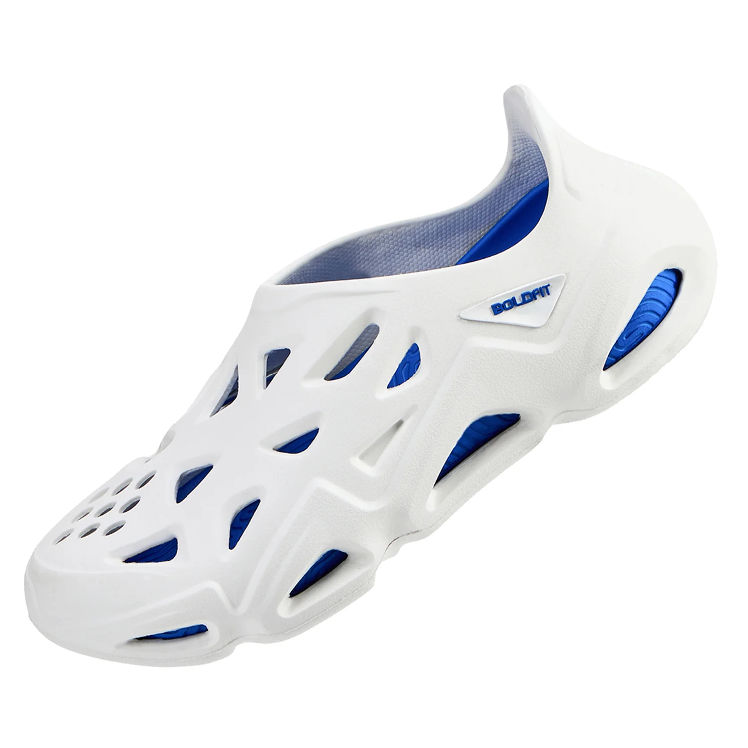 Men Slipon Dripz Sliders -  White Blue - Image 5