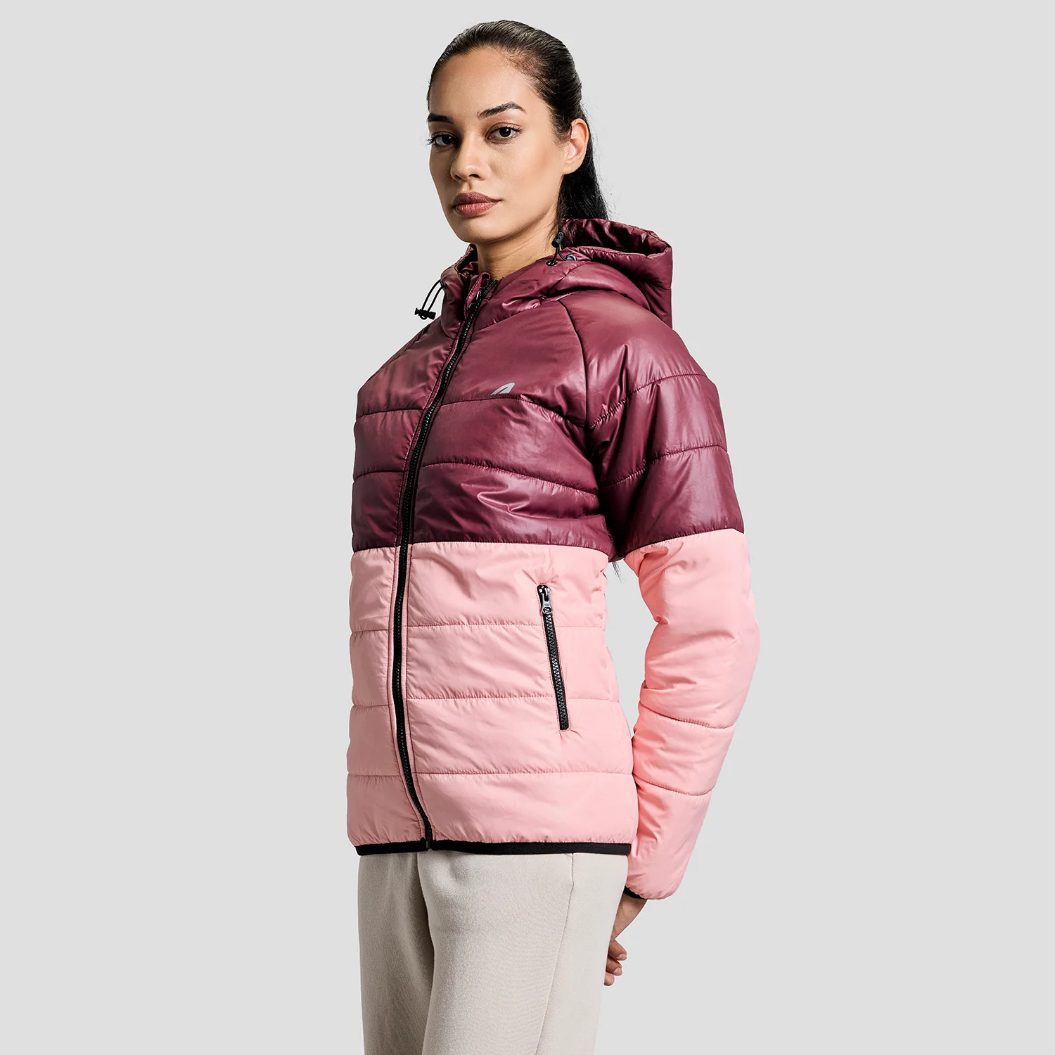 Frost Womens Puffer Jacket - Wine/Pink - Image 3