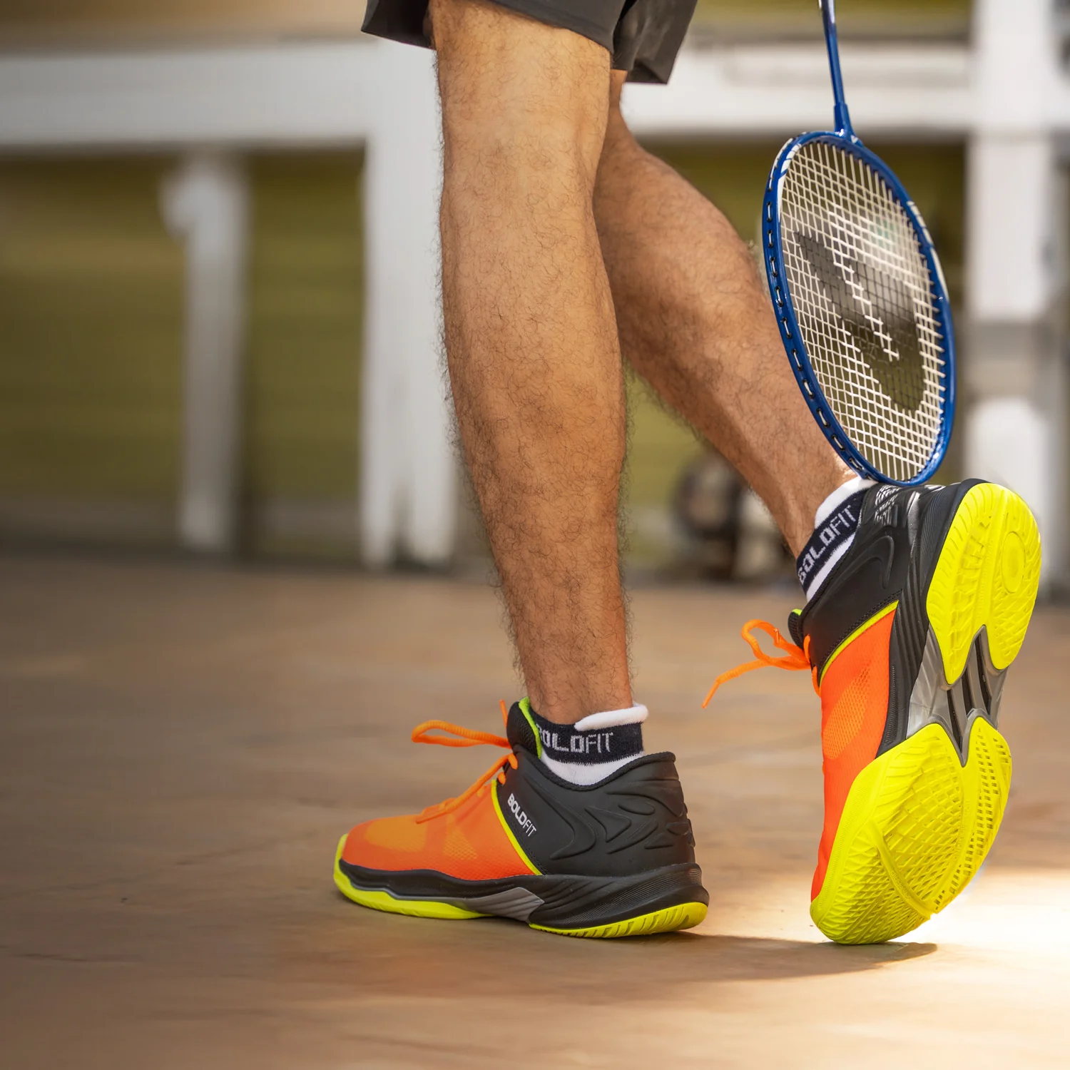 Inferno Mens Badminton Shoes - Orange-Black - Image 5