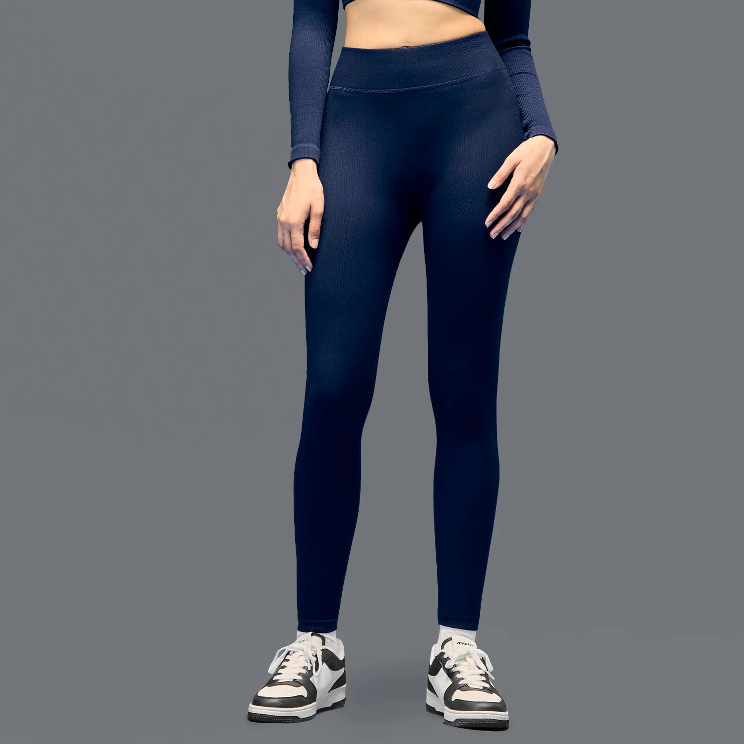 Limitless Snatched Ribbed Legging - Navy Blue