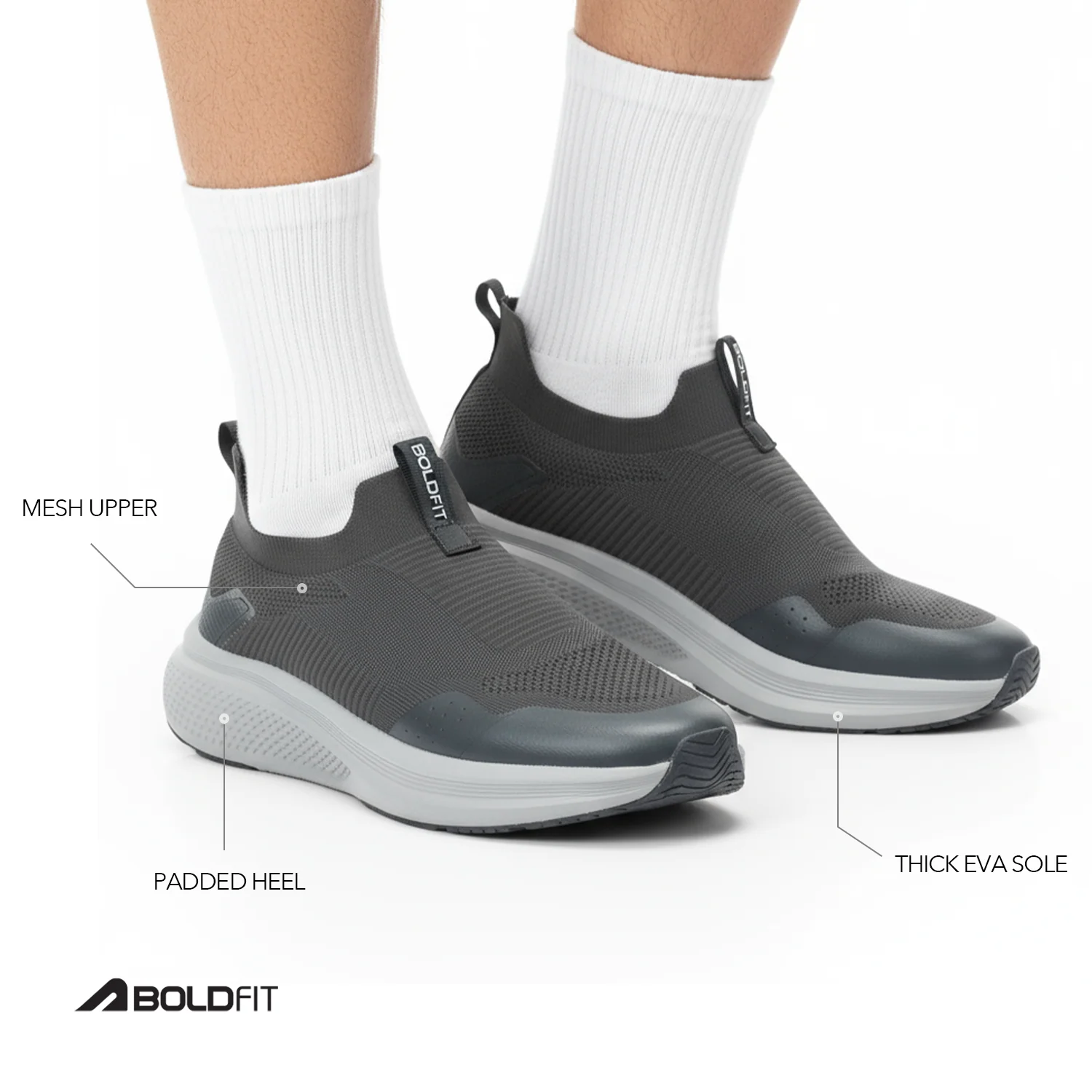 Daywalk Max Men Walking Shoes - Grey - Image 3