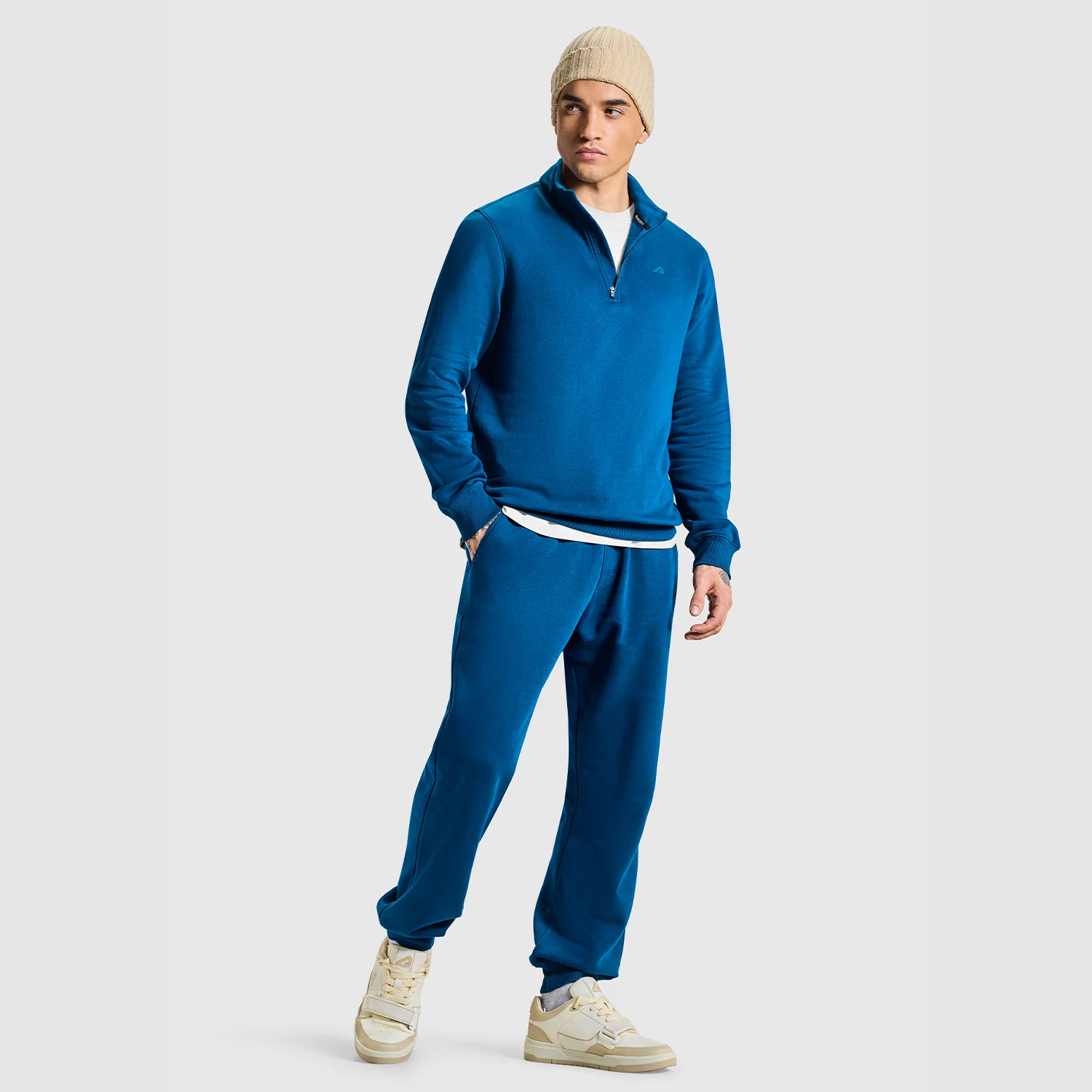 Men Sailor Blue Half Zipper Jacket - Image 5