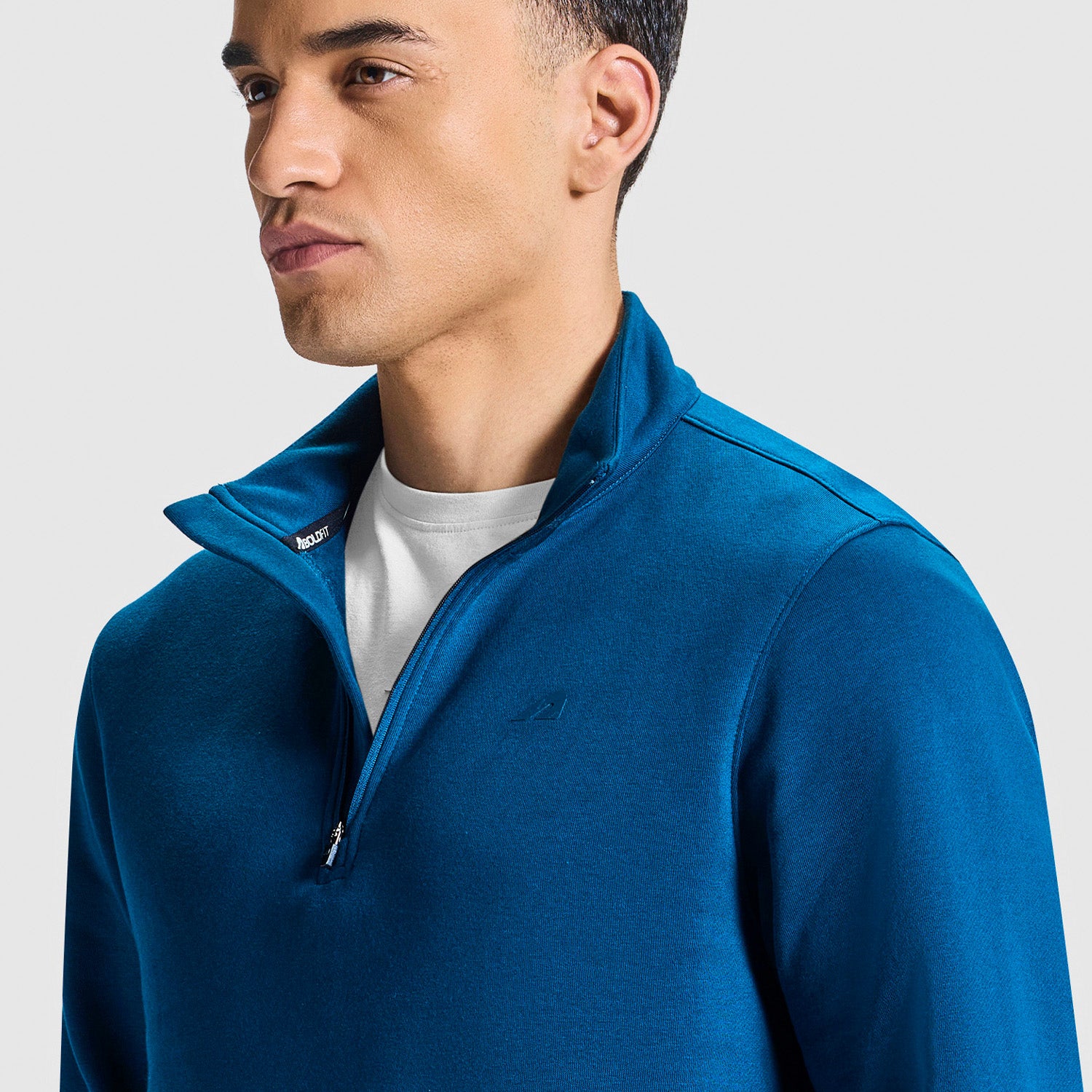 Men Sailor Blue Half Zipper Jacket - Image 6