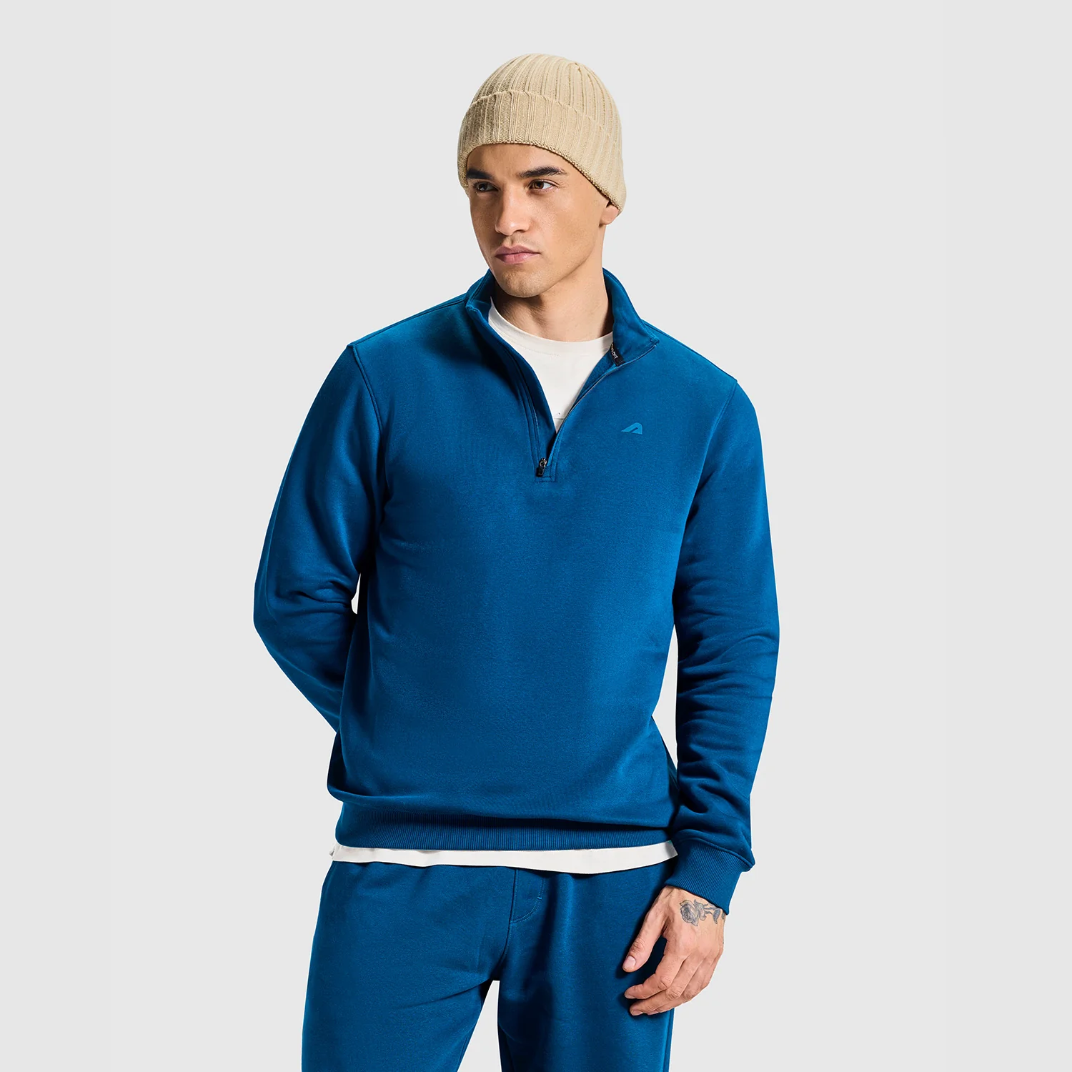 Men Sailor Blue Half Zipper Jacket - Image 7