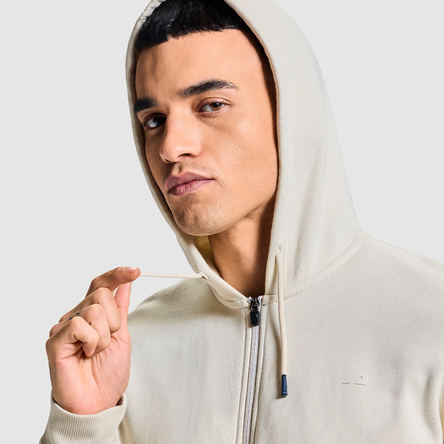 MENS WHITE CAPGREY/ BEIGE JACKET - Image 5
