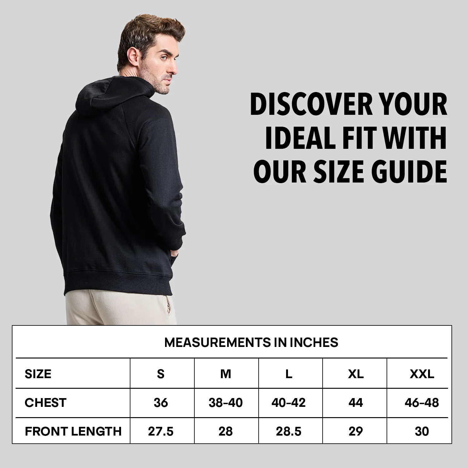 AeroFleece Mens Full Zipper Jacket with Hoodie - Black - Image 6
