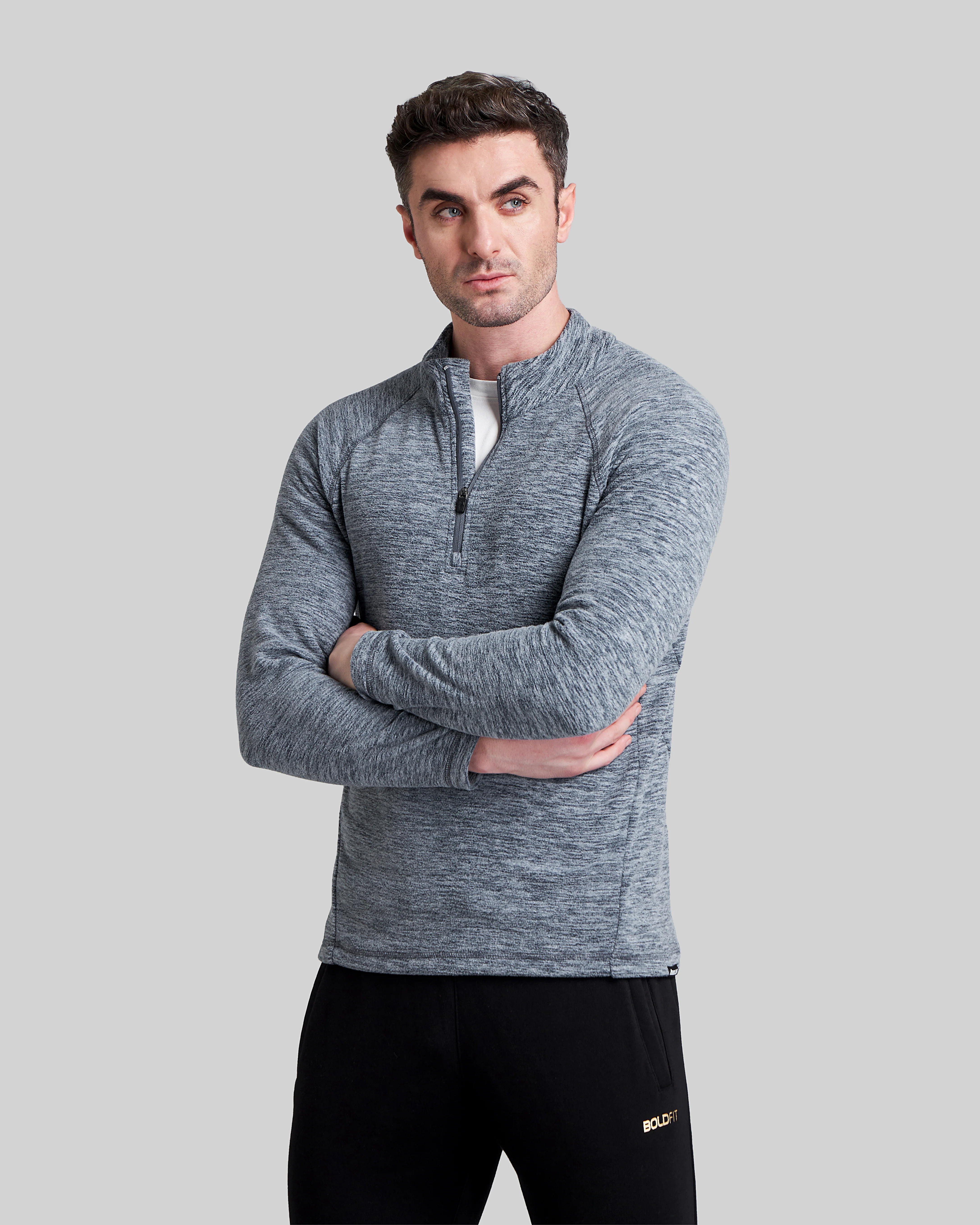 Mens Half Zip Sweatshirt Fleece - Image 6