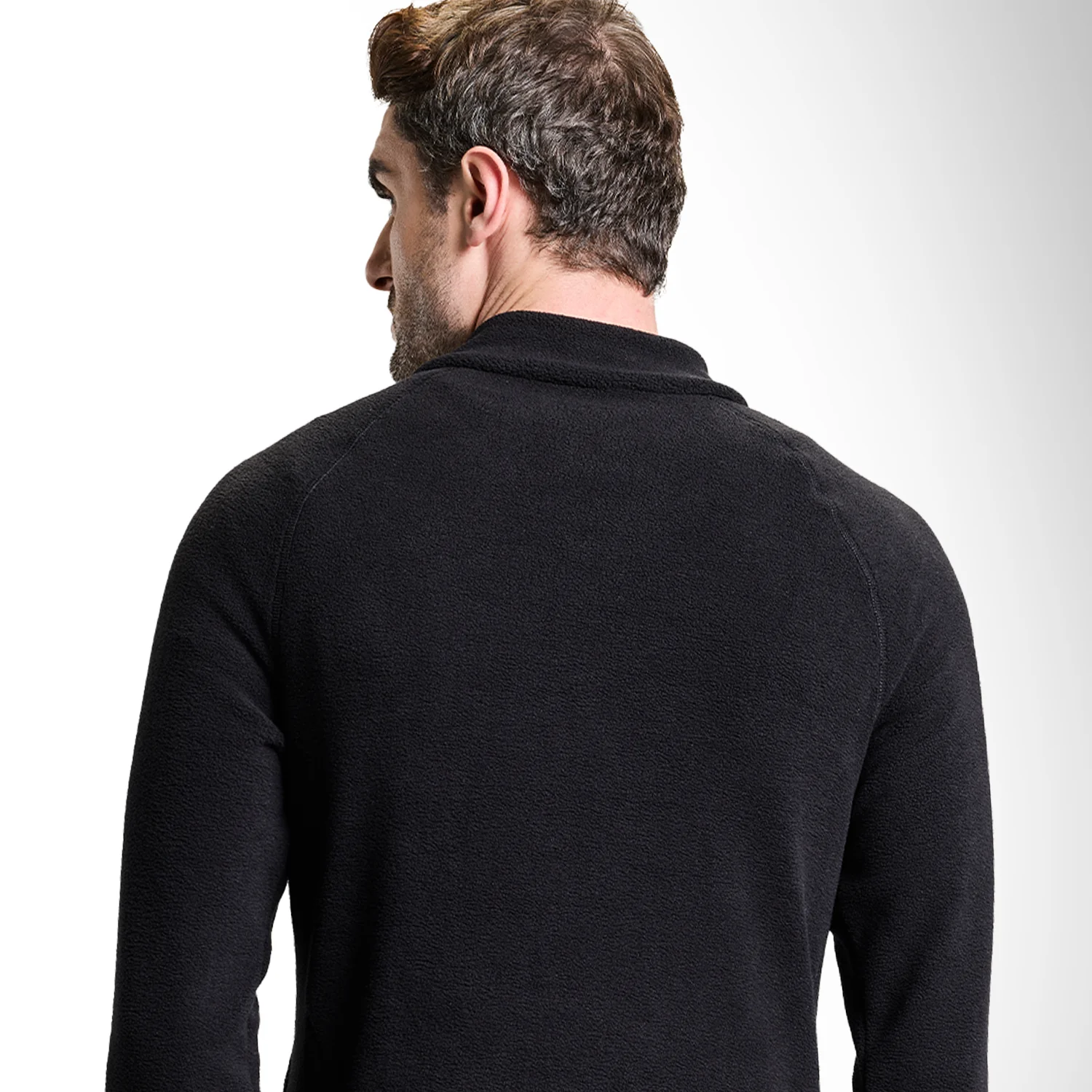 Half Zip Mens Sweatshirt Fleece - Black - Image 4