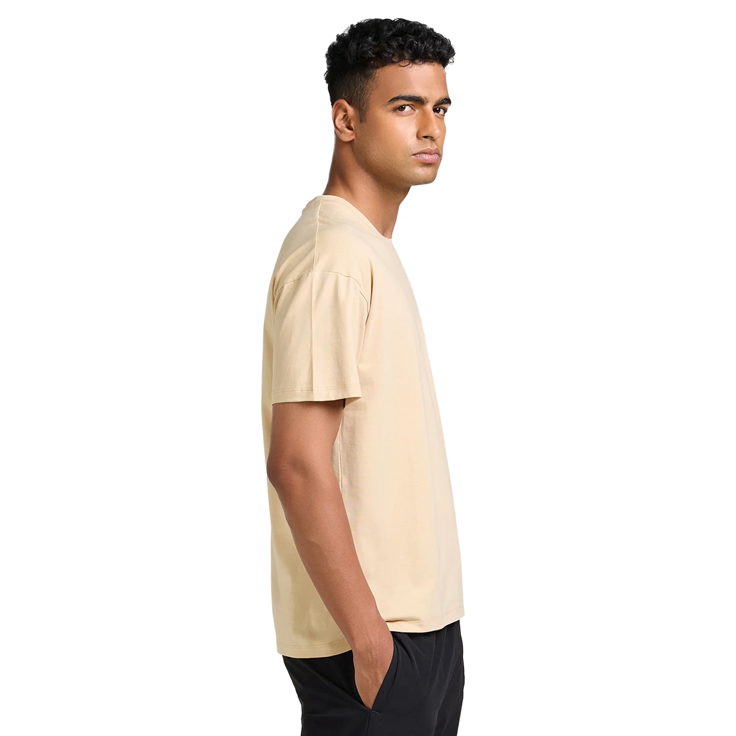 Mens Oversized T-Shirt - Beige - Image 3