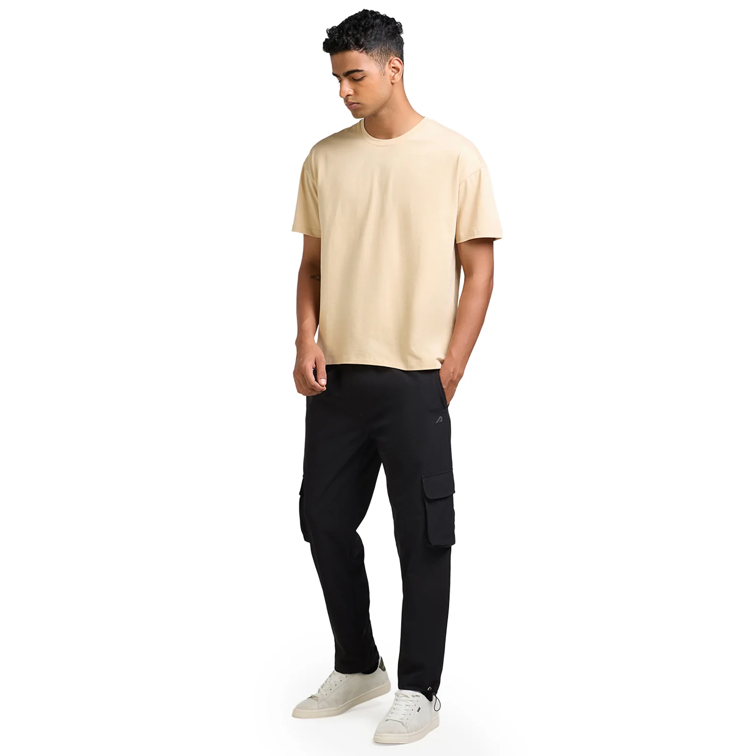 Mens Oversized T-Shirt - Beige - Image 4