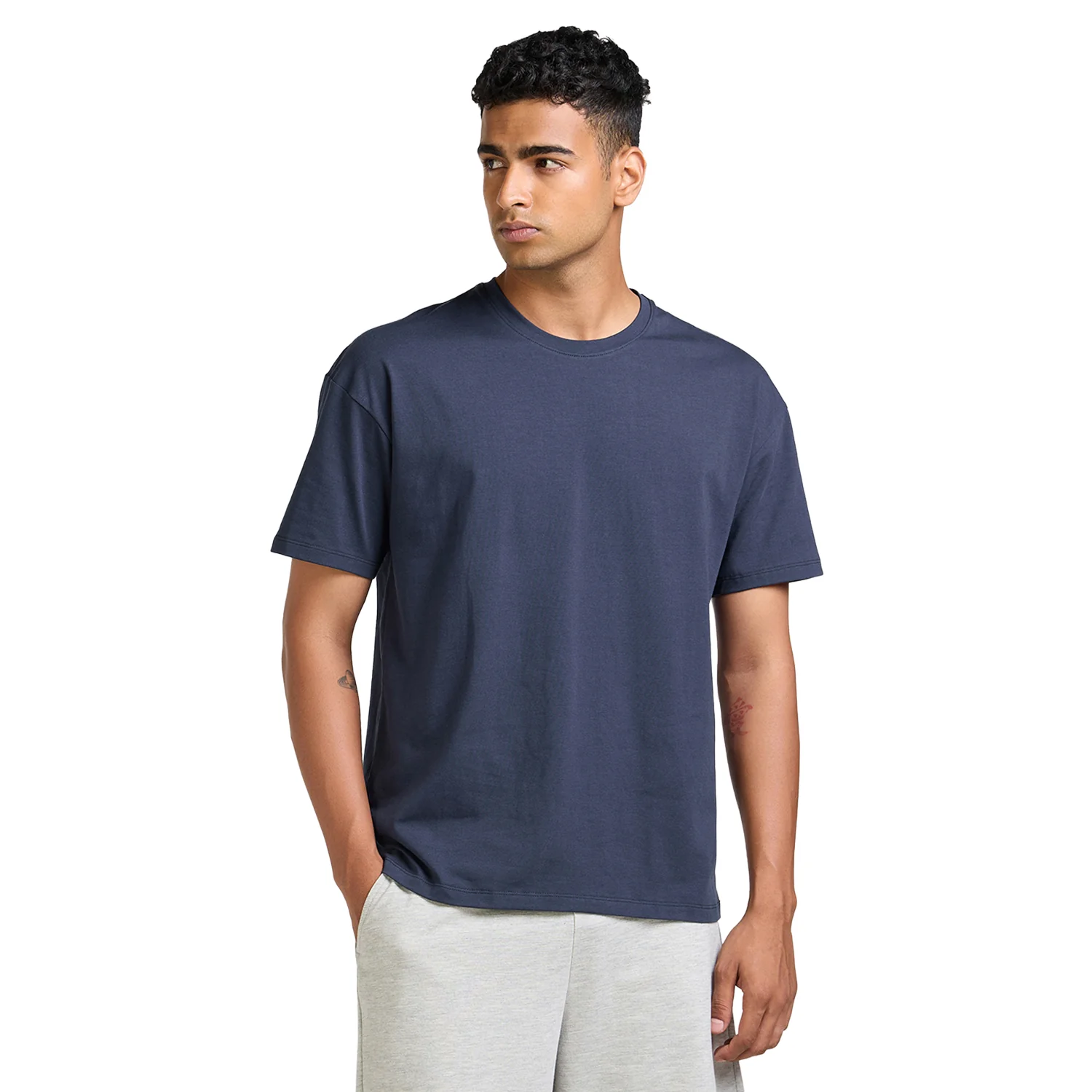 Mens Oversized T-Shirt - Navy - Image 4