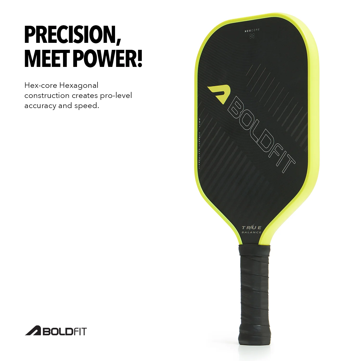 TrueBalance Pickle Ball Paddle - Black/Yellow - Image 5