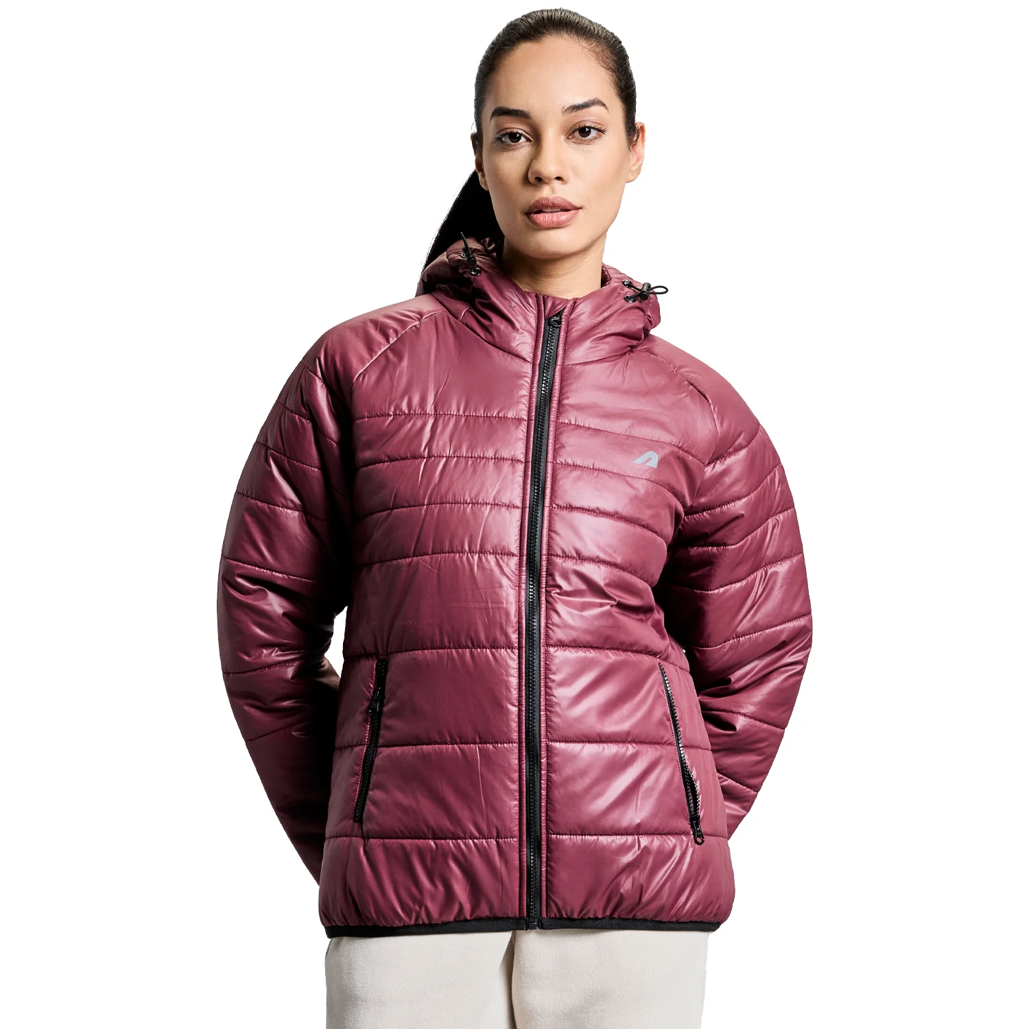 Polar Womens Puffer Jacket - Windsor Wine - Image 3