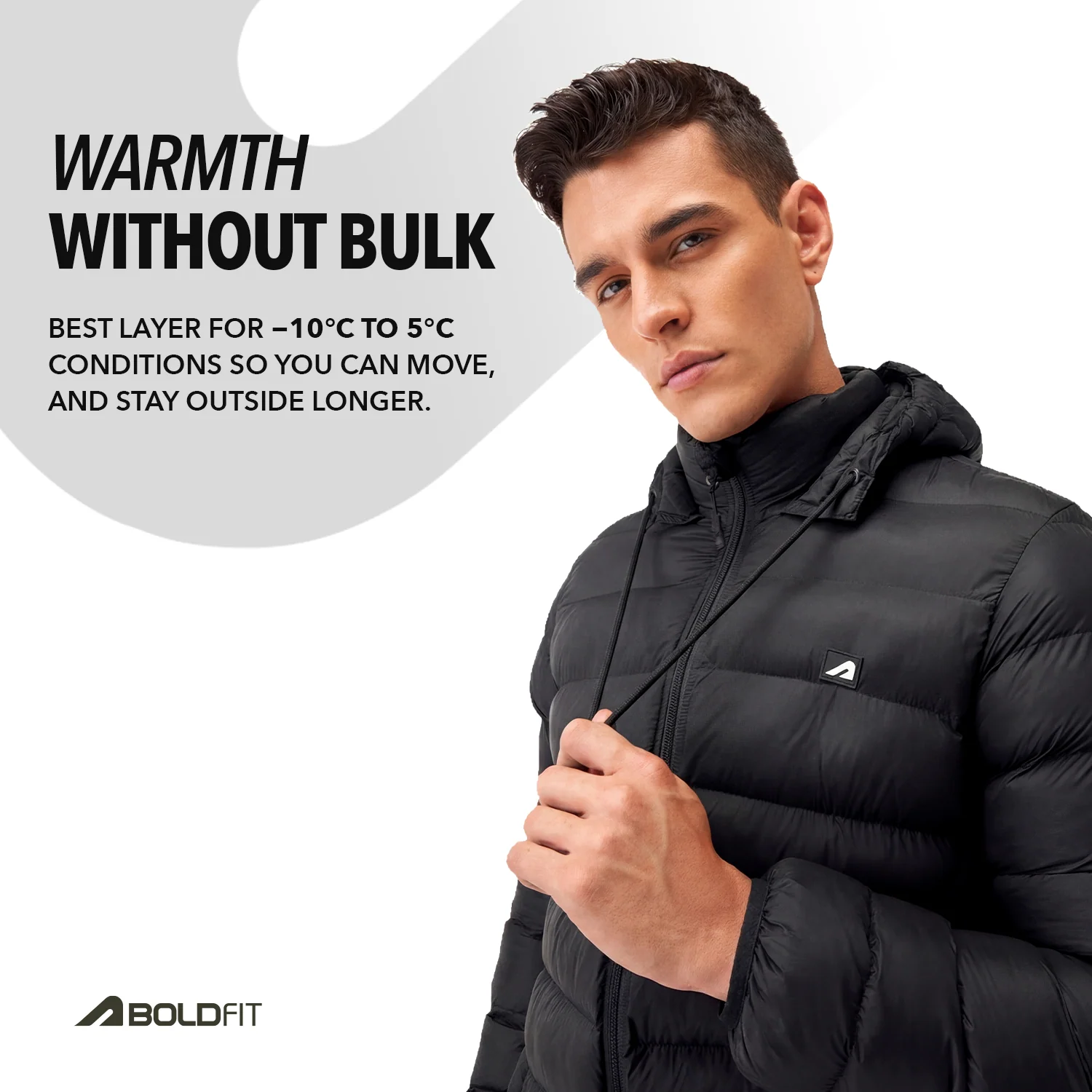 Sherpa Nylon Puffer Jacket - Black - Image 3