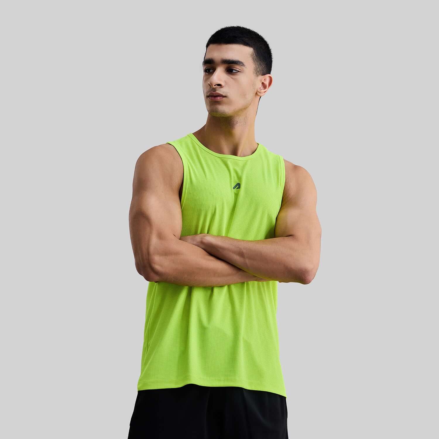 Power Mens Gym Vest - Neon Green - Image 4