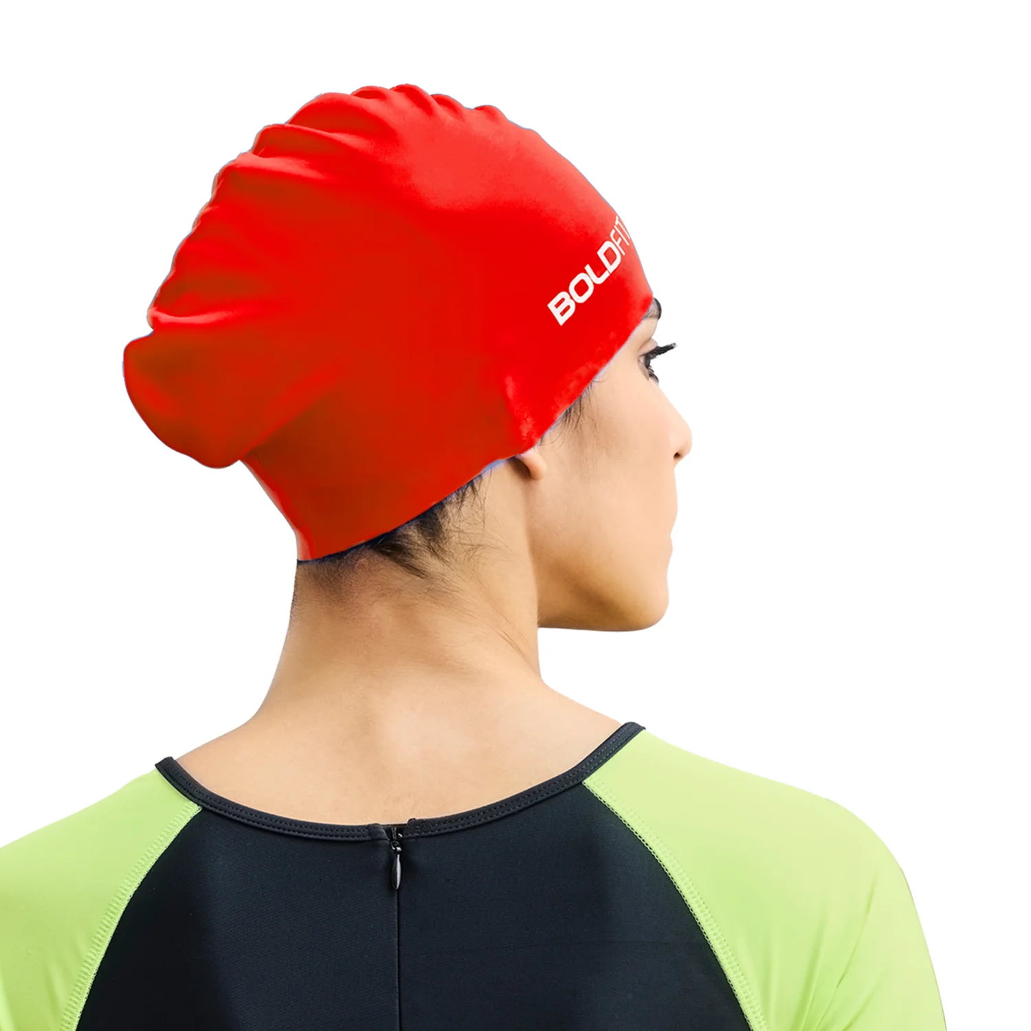 AquaFlex Swim Cap - Red - Image 2