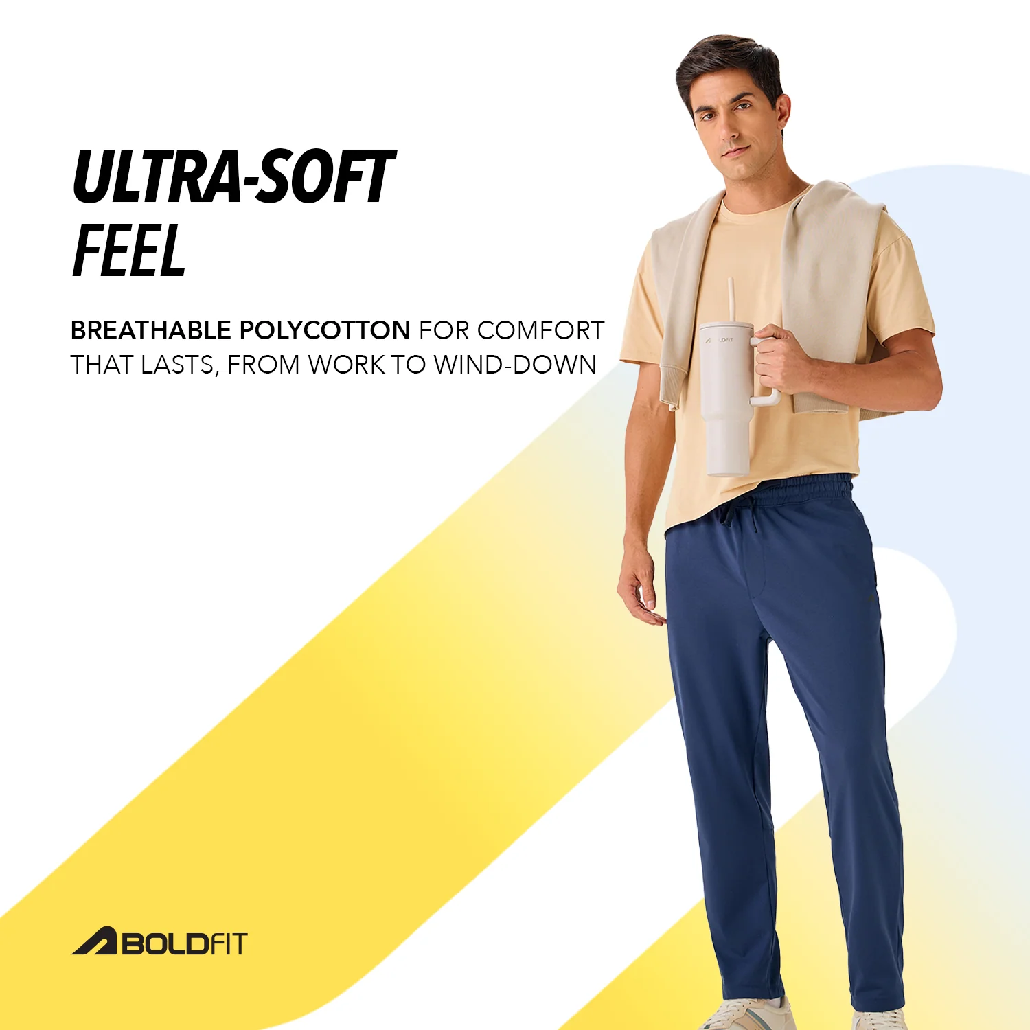 Casual Trackpant for Men - Navy - Image 3