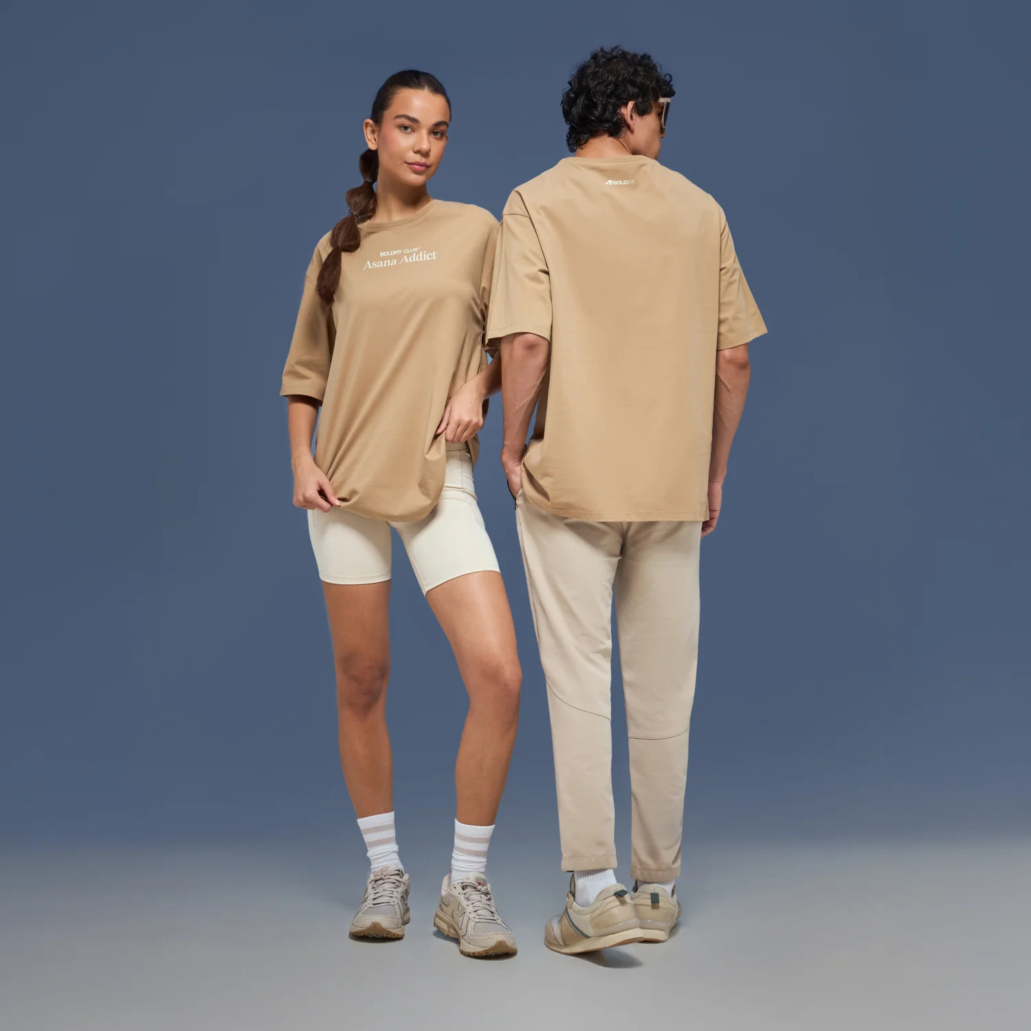 Graphic Tee Unisex Beige- Asana Addict - Image 3