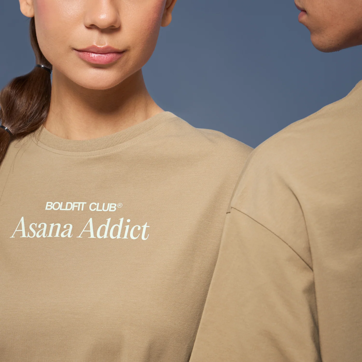 Graphic Tee Unisex Beige- Asana Addict - Image 4