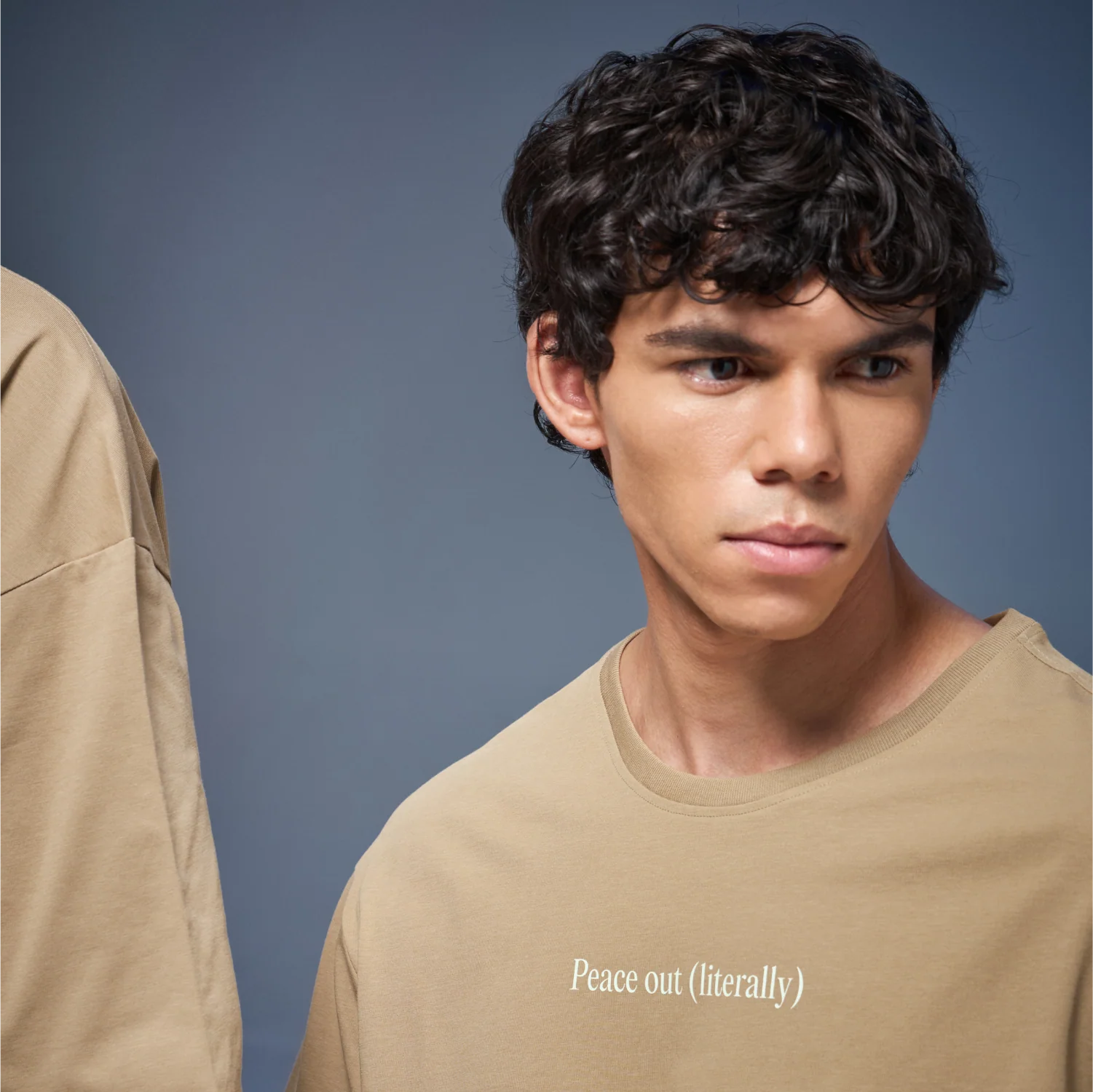 Graphic Tee Unisex Beige- Peace Out - Image 5