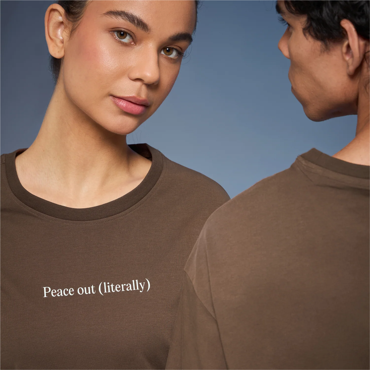 Graphic Tee Unisex Brown- Peace Out - Image 5