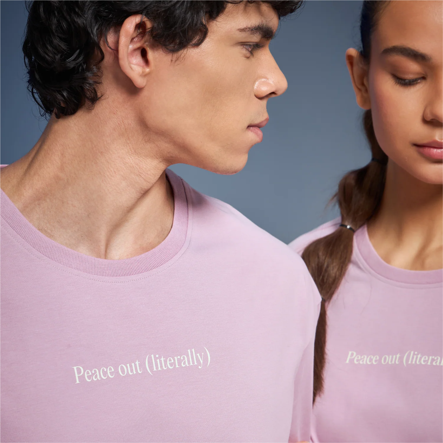 Graphic Tee Unisex Soft Pink- Peace Out - Image 4