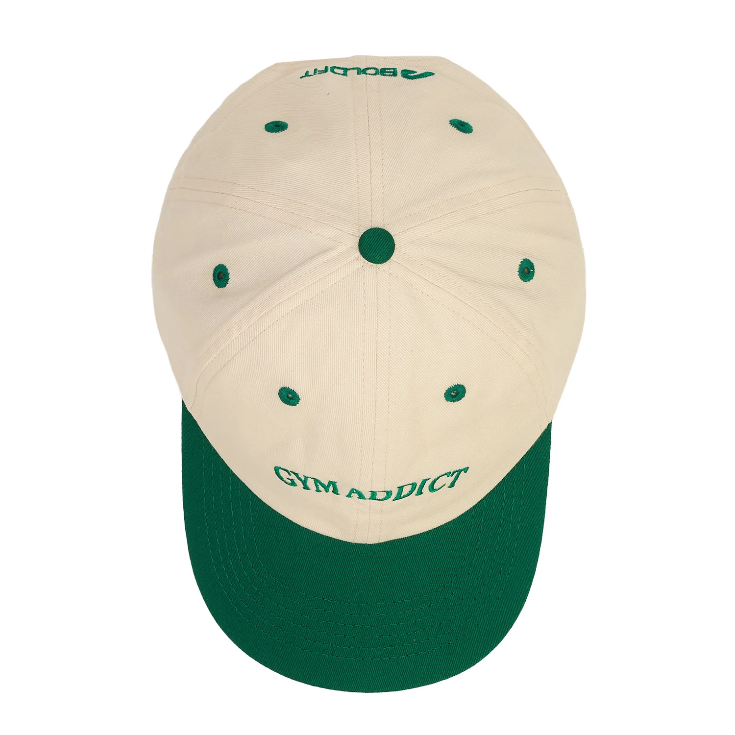 Washed Caps White Green Gym Addict - Image 5