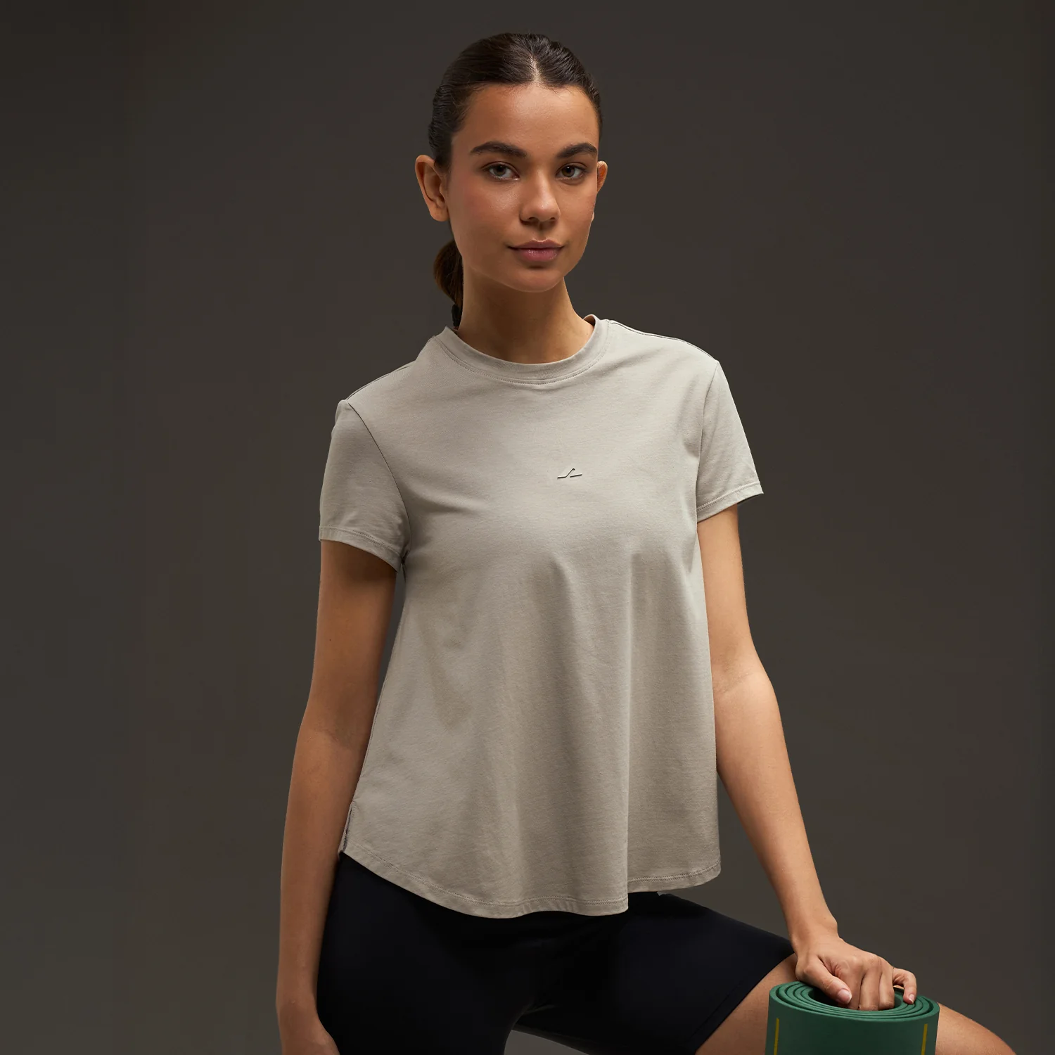 Women Essential Flared Cotton T-Shirt Beige - Image 5