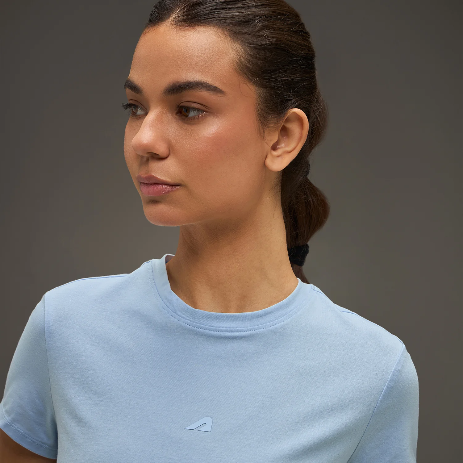 Women Essential Flared Cotton T-Shirt Light Blue - Image 2