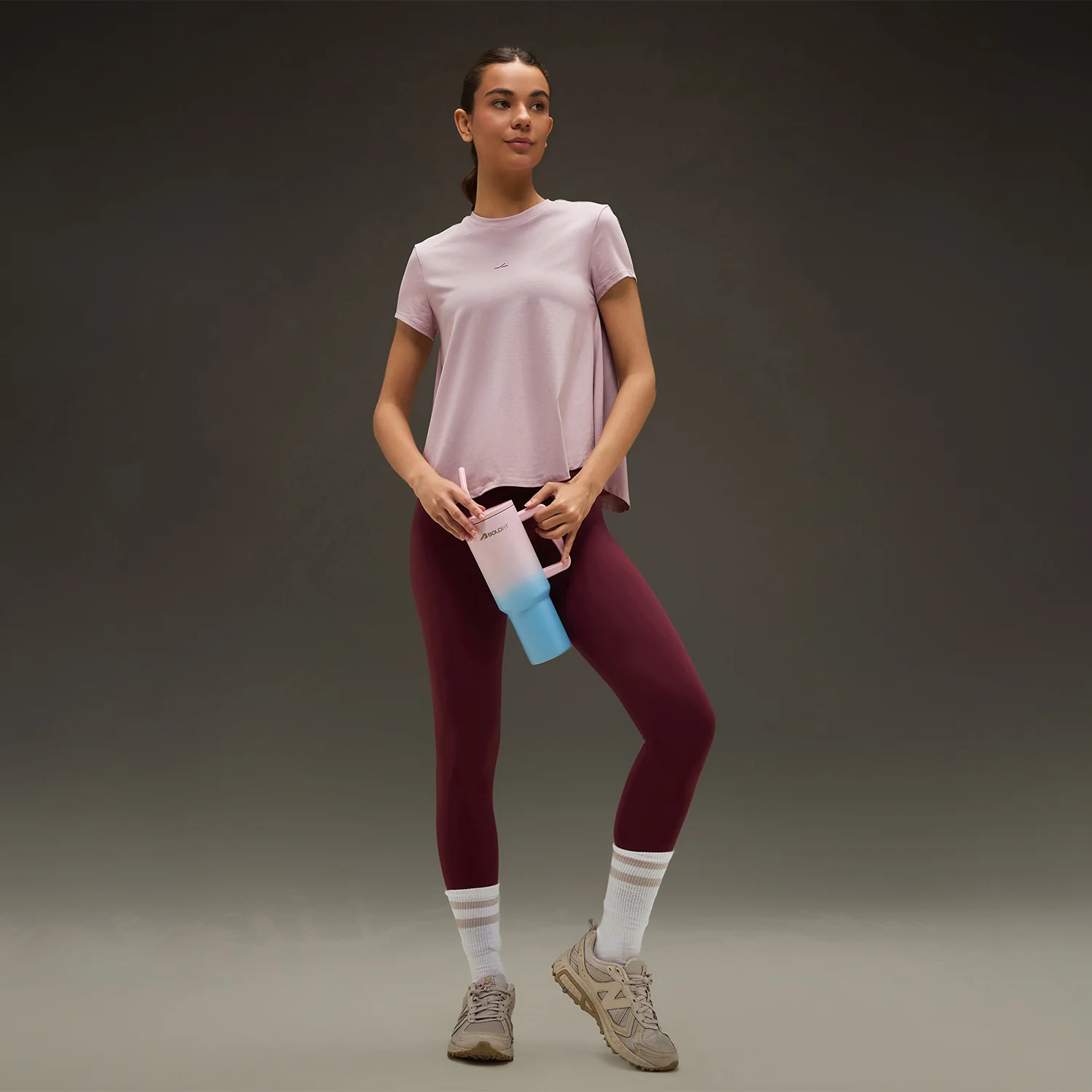 Women Essential Flared Cotton T-Shirt Soft Pink - Image 3