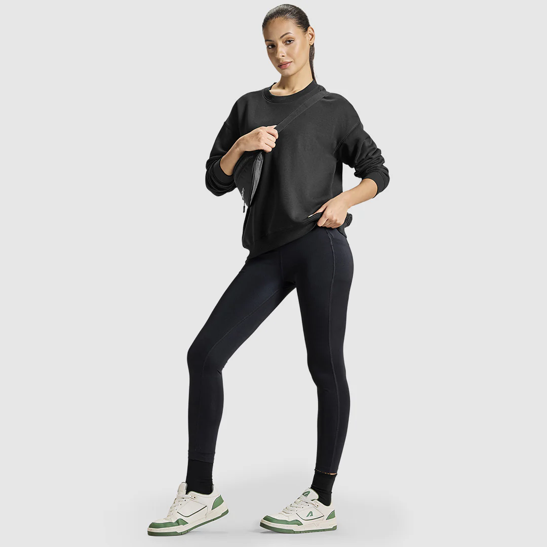 Women Jet Black Sweat Shirt - Image 5