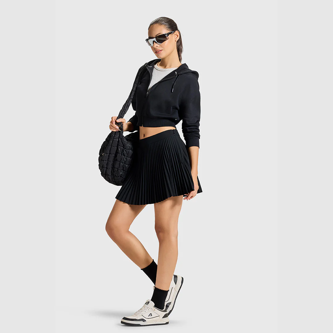 Women Jet Black Zipper Hoodie - Image 5