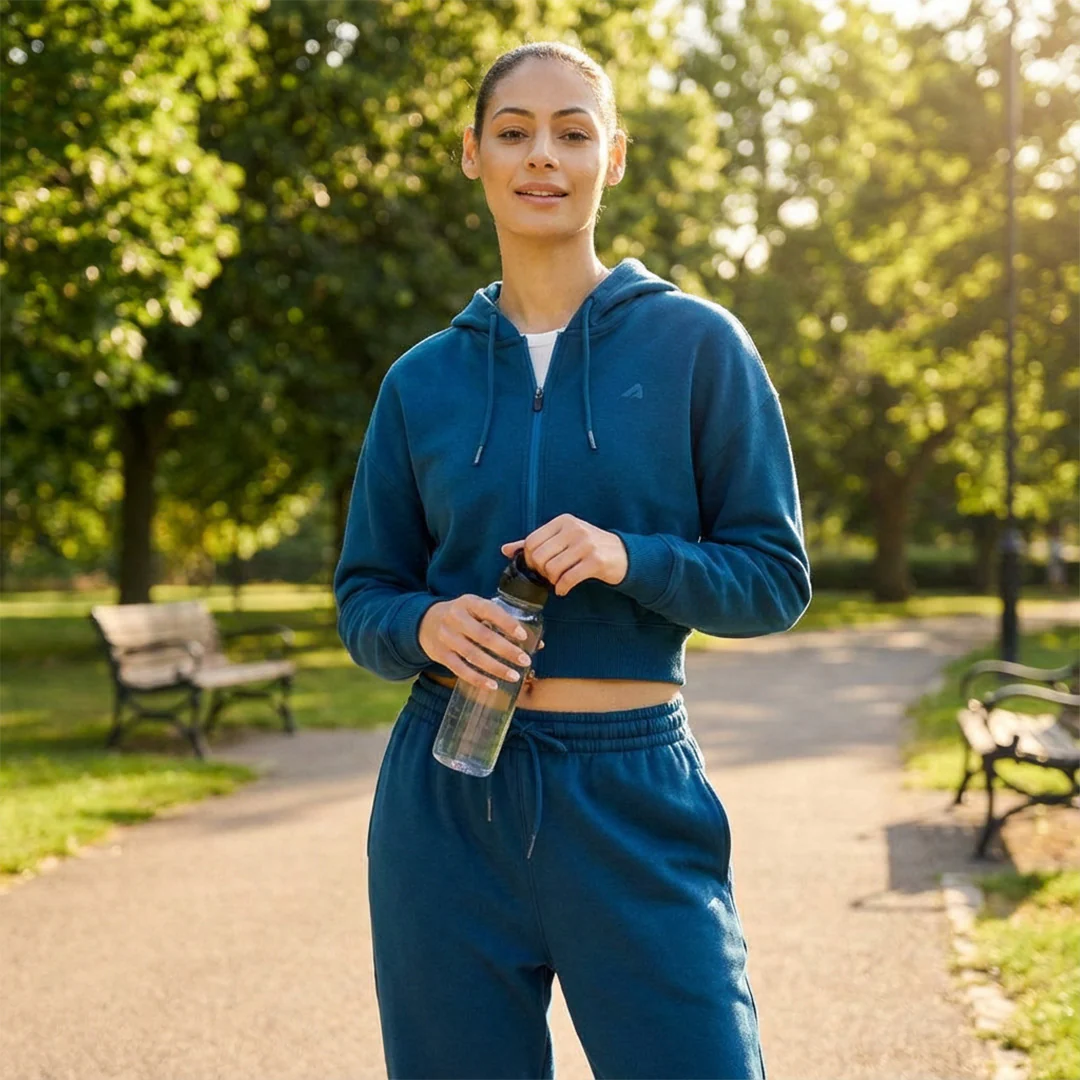 Women Sailor Blue Zipper Hoodie - Image 4