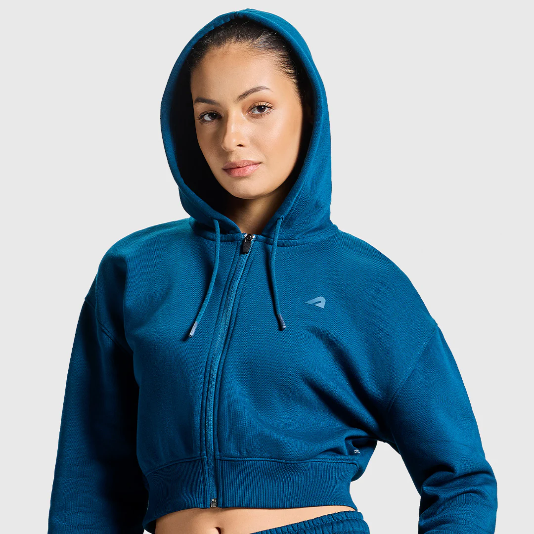Women Sailor Blue Zipper Hoodie - Image 5