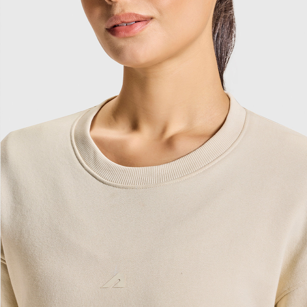 Women  Beige Sweat Shirt - Image 5