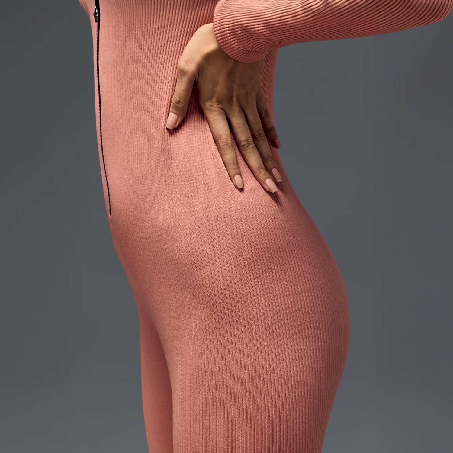 Women's Full Sleeve Zip-Up BodySuit Pink - Image 4