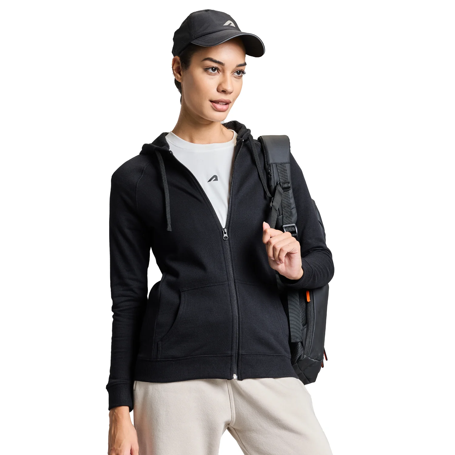 AeroFleece Womens Full Zipper Jacket - Black - Image 4