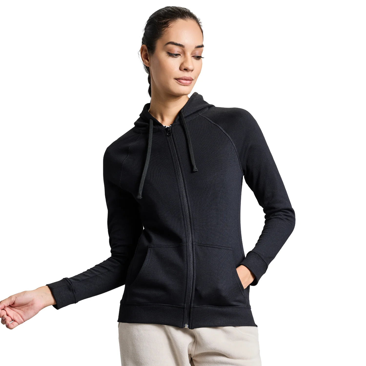 AeroFleece Womens Full Zipper Jacket - Black - Image 5