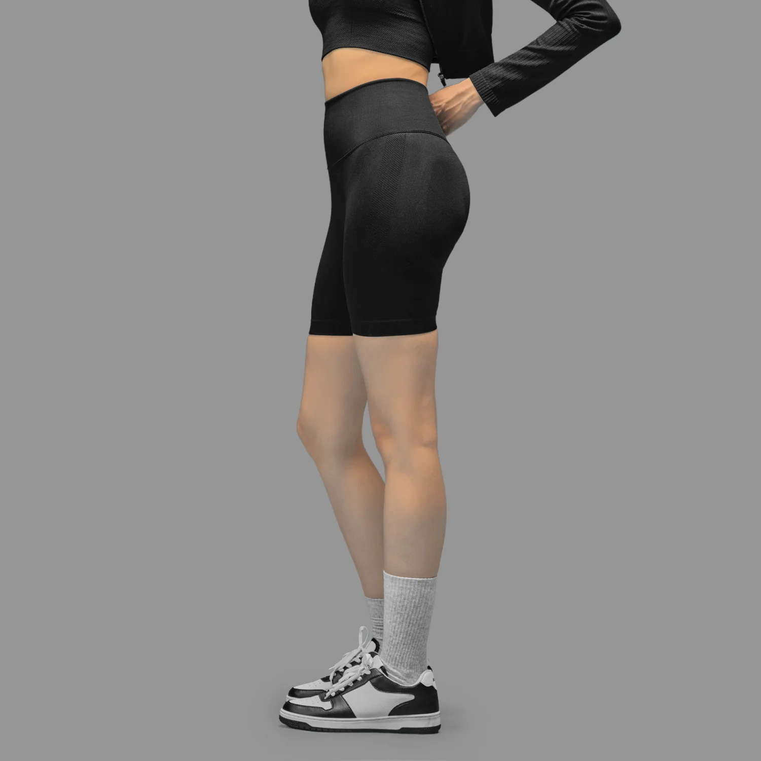 Limitless Snatched high waisted ruched back shorts - Black - Image 3