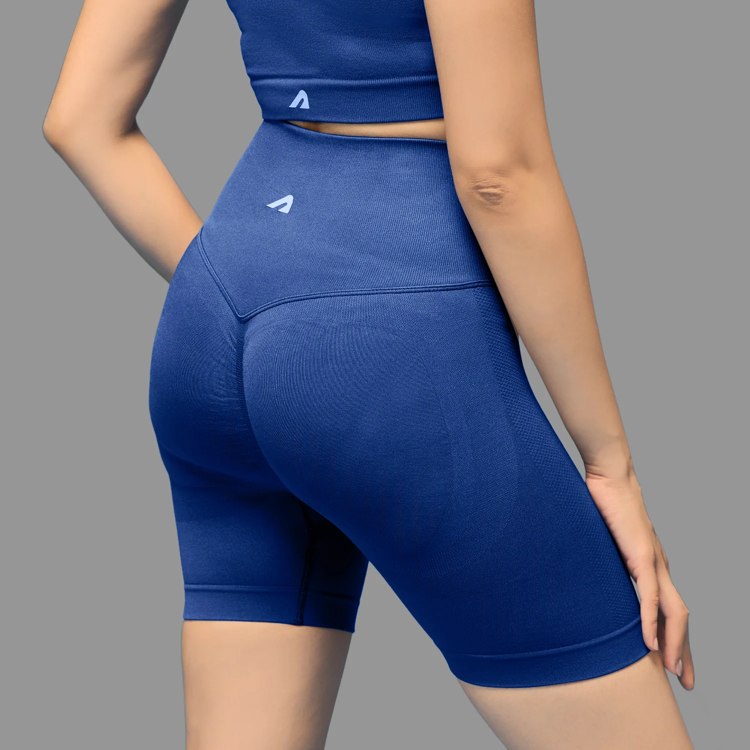 Limitless Snatched high waisted ruched back shorts - Navy Blue - Image 3