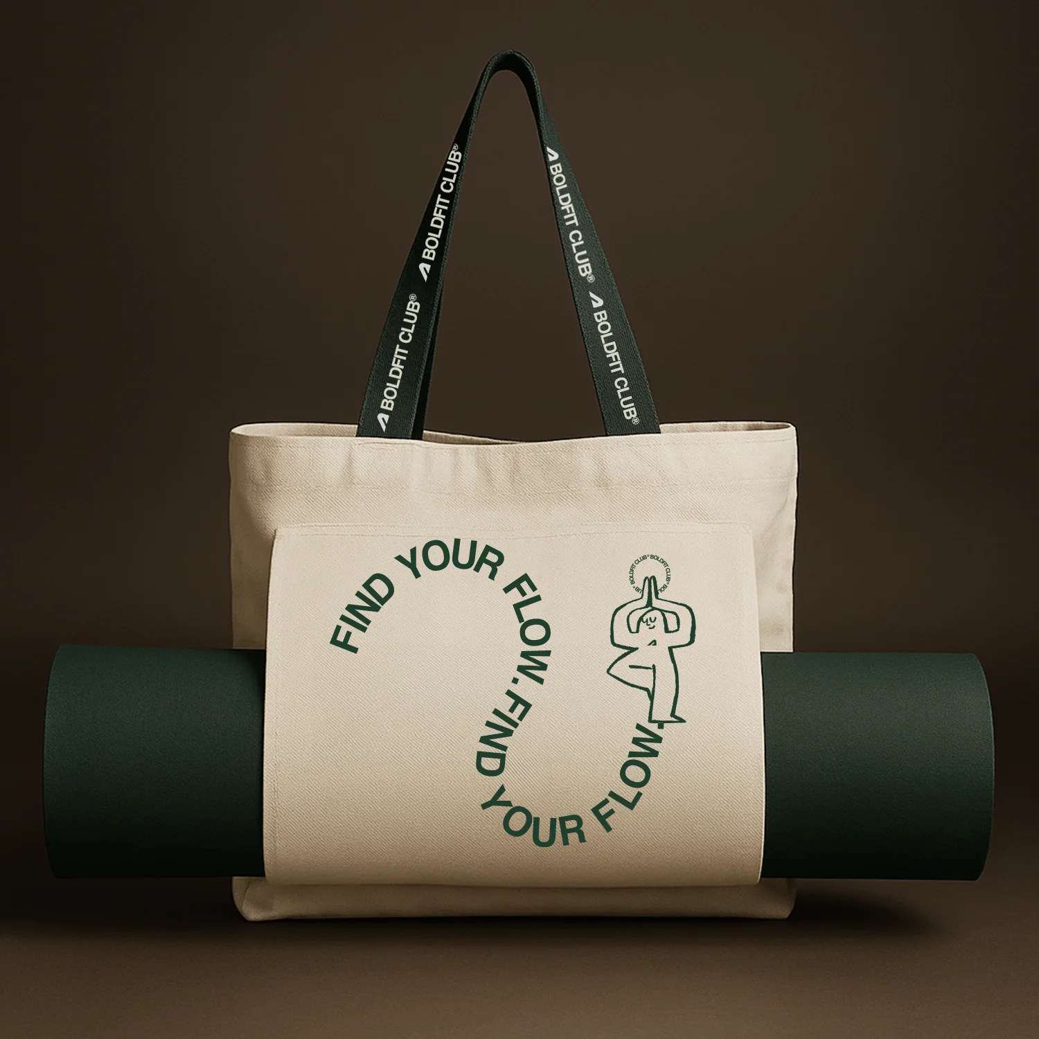 Boldfit Yoga Tote Bags - OffWhite Find your Flow