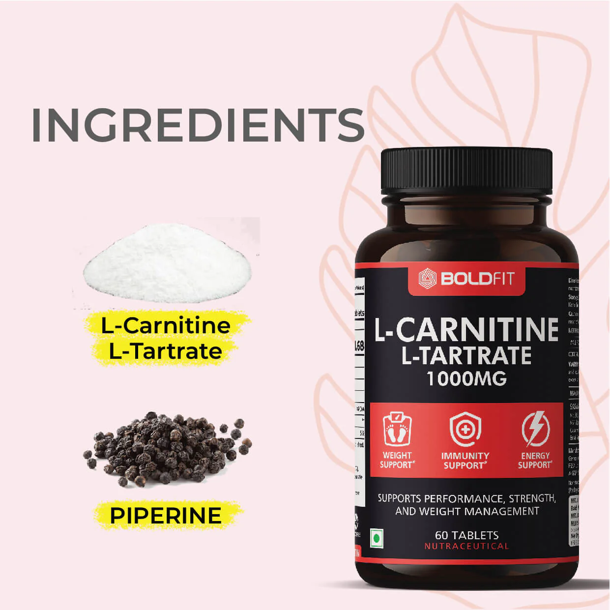 L-Carnitine L-Tartrate 1000mg supplement Tablets - Image 2