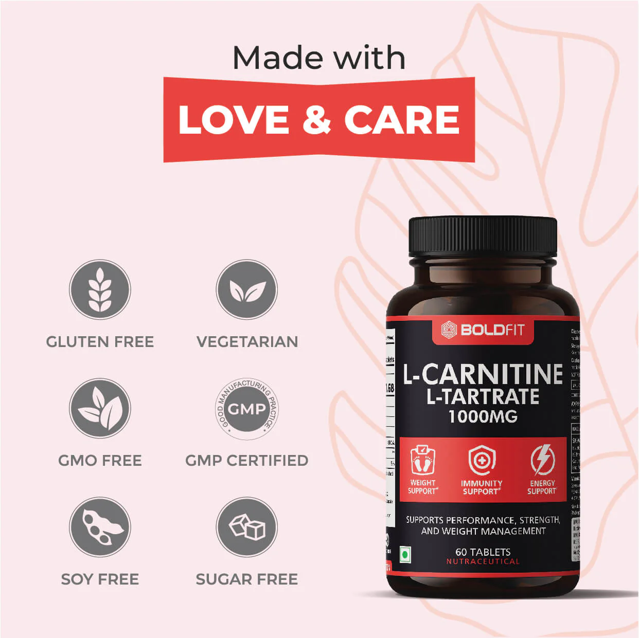 L-Carnitine L-Tartrate 1000mg supplement Tablets - Image 4