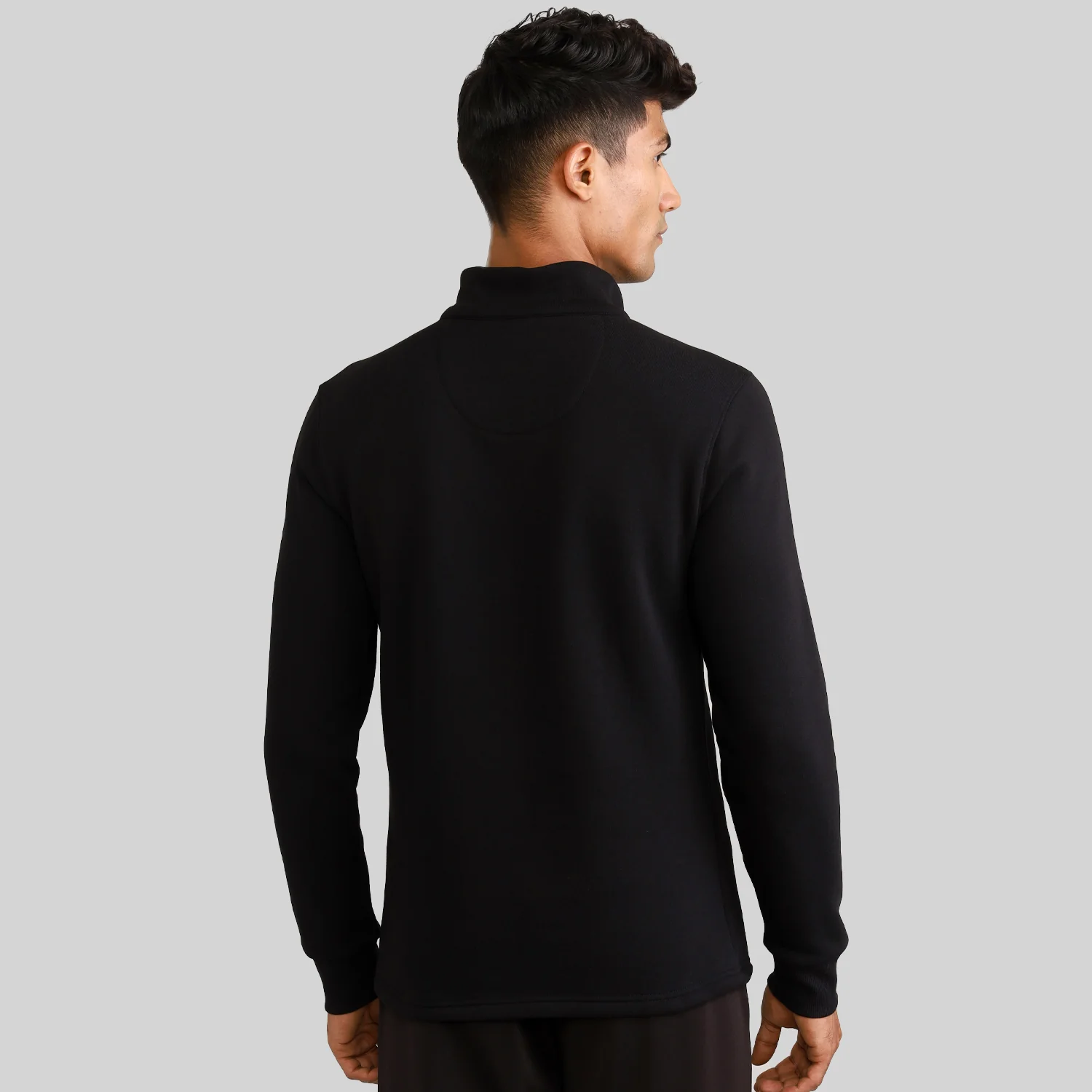 Half-zipper Sweatshirt for Men - Black - Image 5