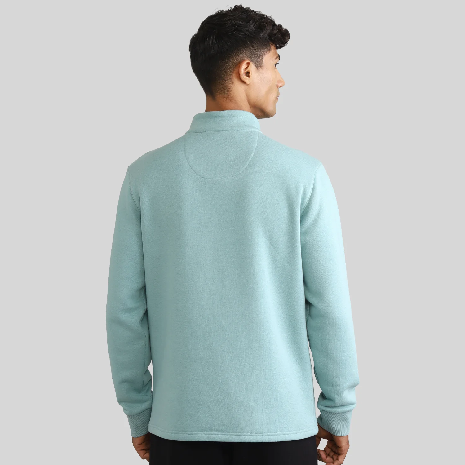 Half-zipper Sweatshirt for Men - Black - Image 9