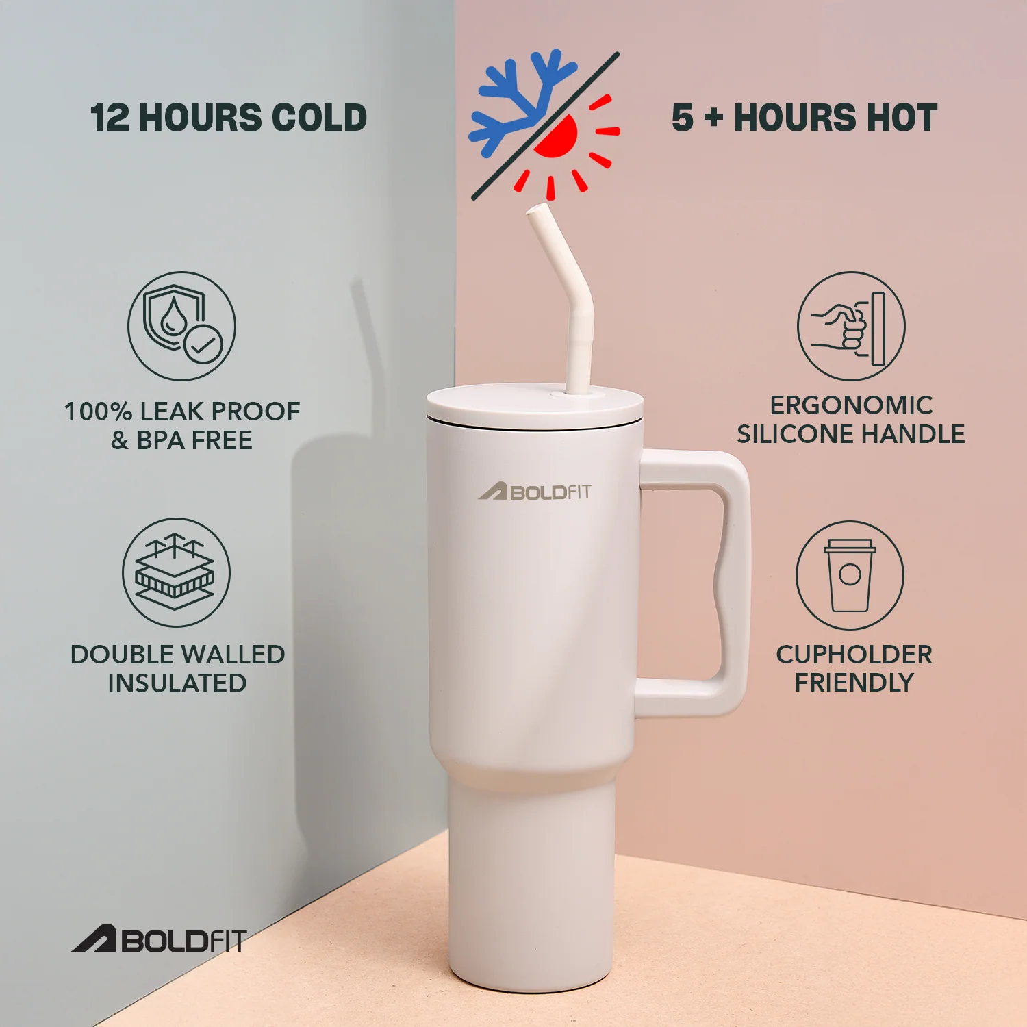 The Boldfit Chugger - Sand - Image 4