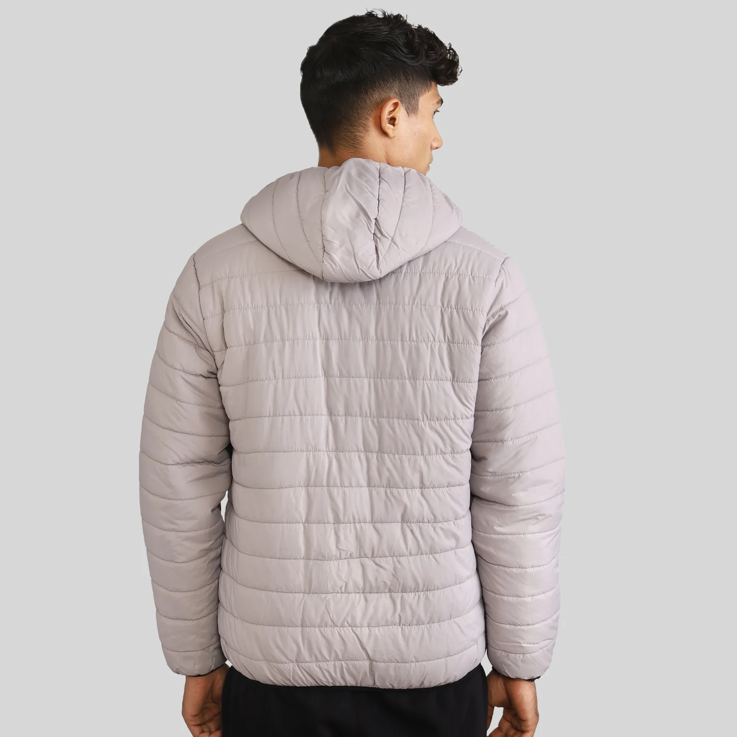 Mens Winter Bomber Jacket - Charcoal Grey - Image 2